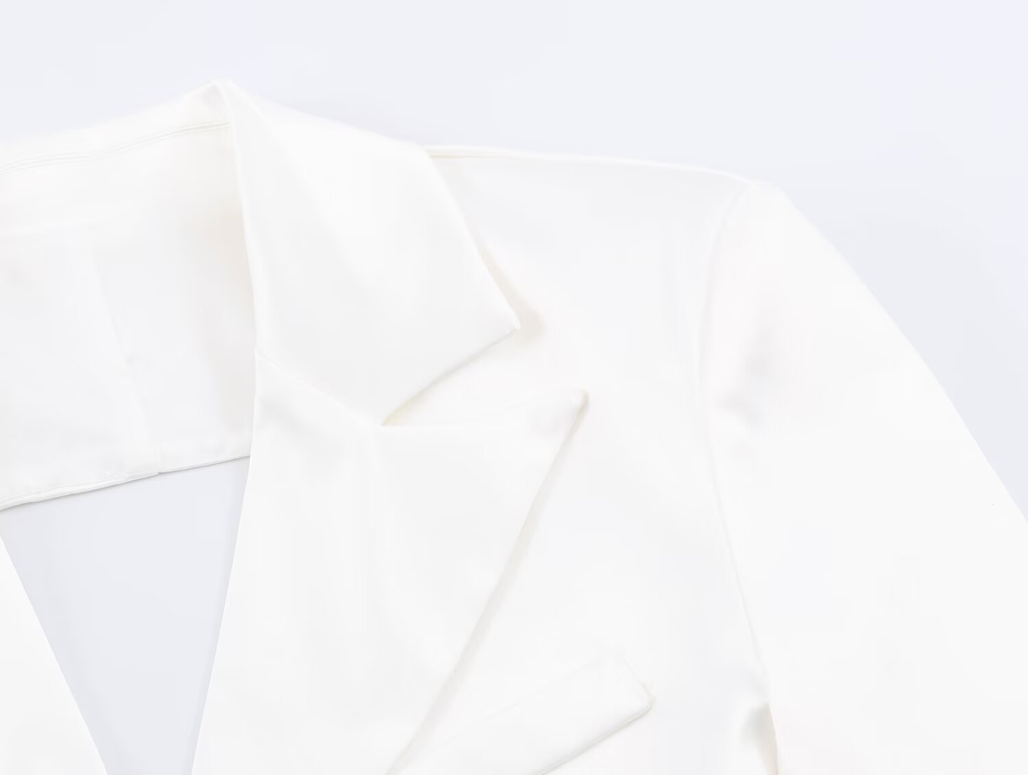 Women Clothing Simple Elegant White Slim Fit Backless Silk Satin Texture Short Blazer