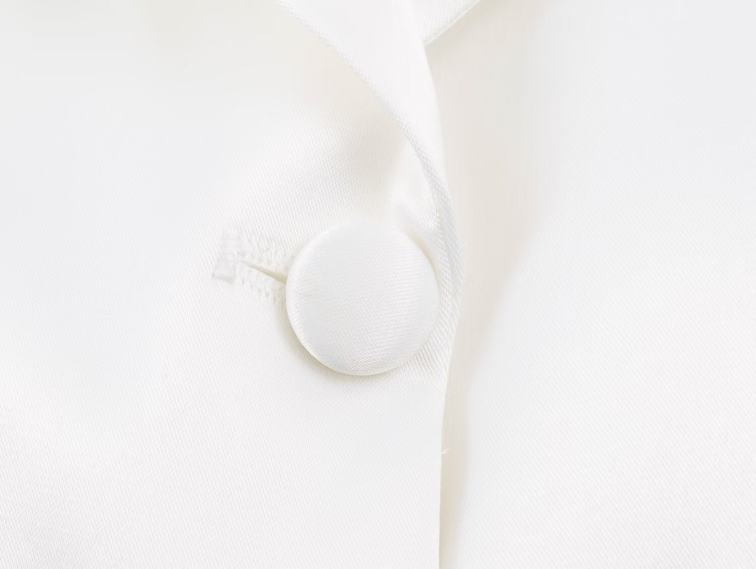 Women Clothing Simple Elegant White Slim Fit Backless Silk Satin Texture Short Blazer