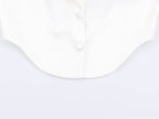 Women Clothing Simple Elegant White Slim Fit Backless Silk Satin Texture Short Blazer