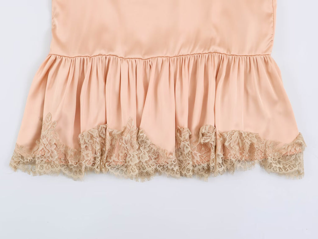 Women's Lace Satin Dress