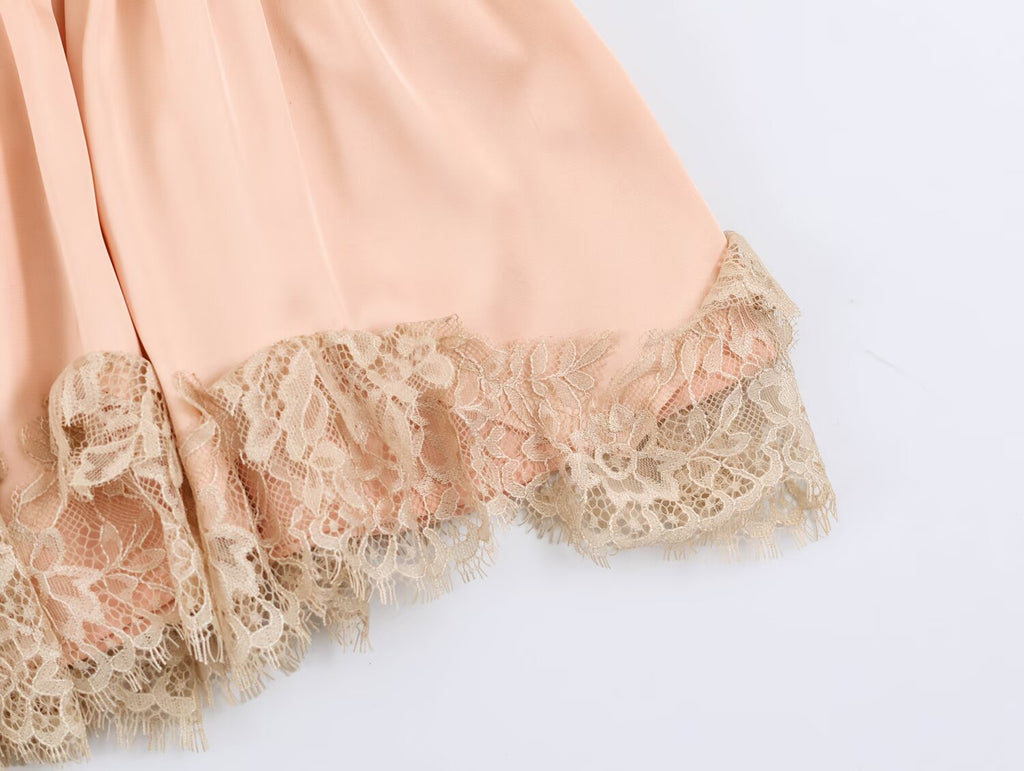 Women's Lace Satin Dress