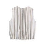 Women Clothing Office All Matching Striped Sleeveless Shirt Skirt Sets
