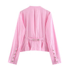 Women Clothing Summer Street Cotton Decorated Row Button