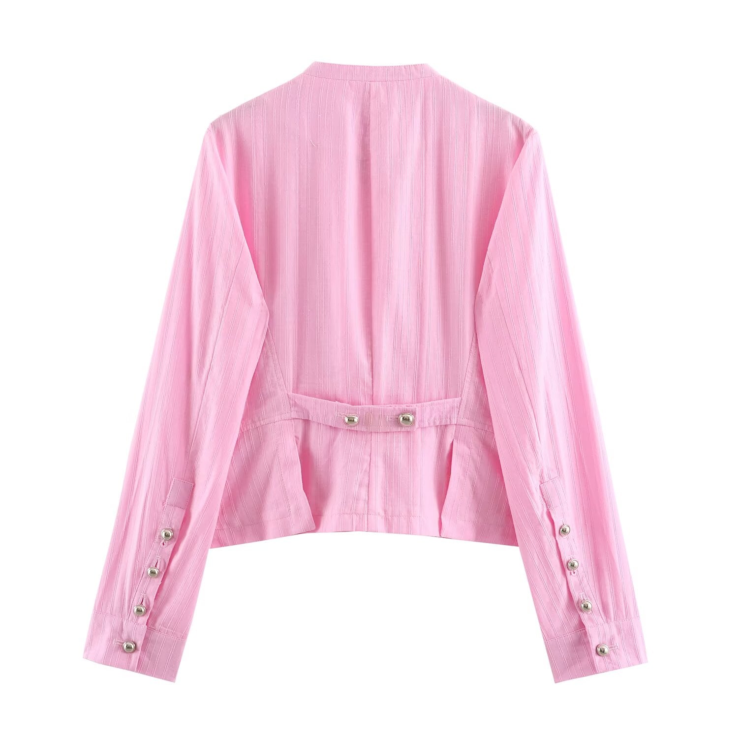 Women Clothing Summer Street Cotton Decorated Row Button