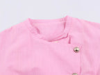 Women Clothing Summer Street Cotton Decorated Row Button