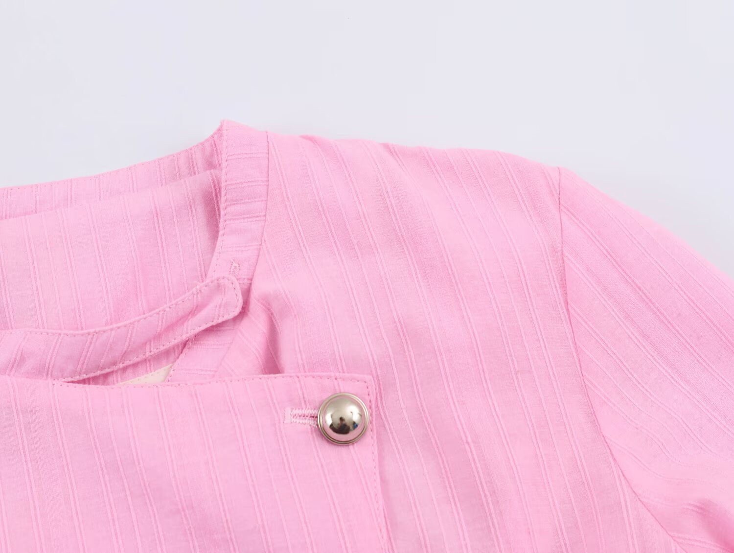 Women Clothing Summer Street Cotton Decorated Row Button