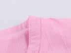 Women Clothing Summer Street Cotton Decorated Row Button