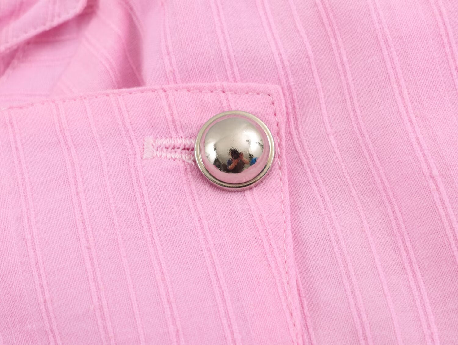 Women Clothing Summer Street Cotton Decorated Row Button