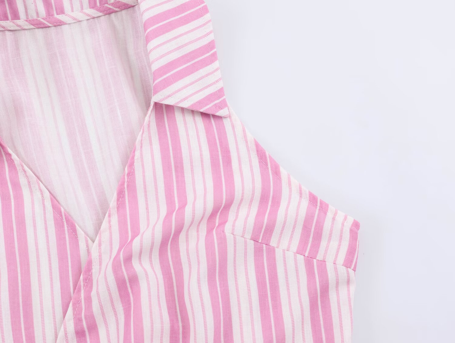Women Striped Decorated Row Button Double Breasted Top Pants Sets