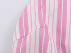 Women Striped Decorated Row Button Double Breasted Top Pants Sets
