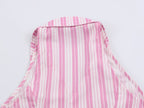 Women Striped Decorated Row Button Double Breasted Top Pants Sets