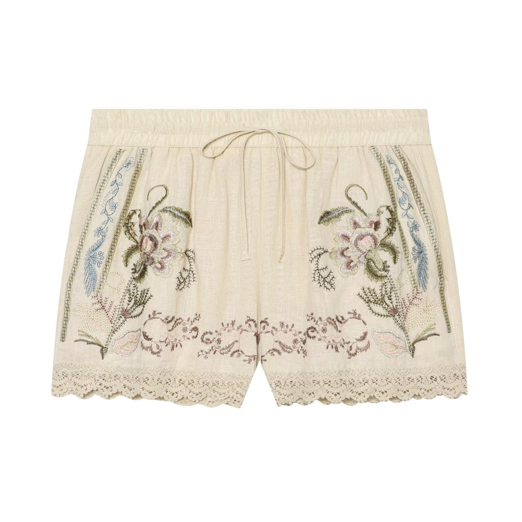 Women Embroidered Shirt Series Embroidered Shorts Sets