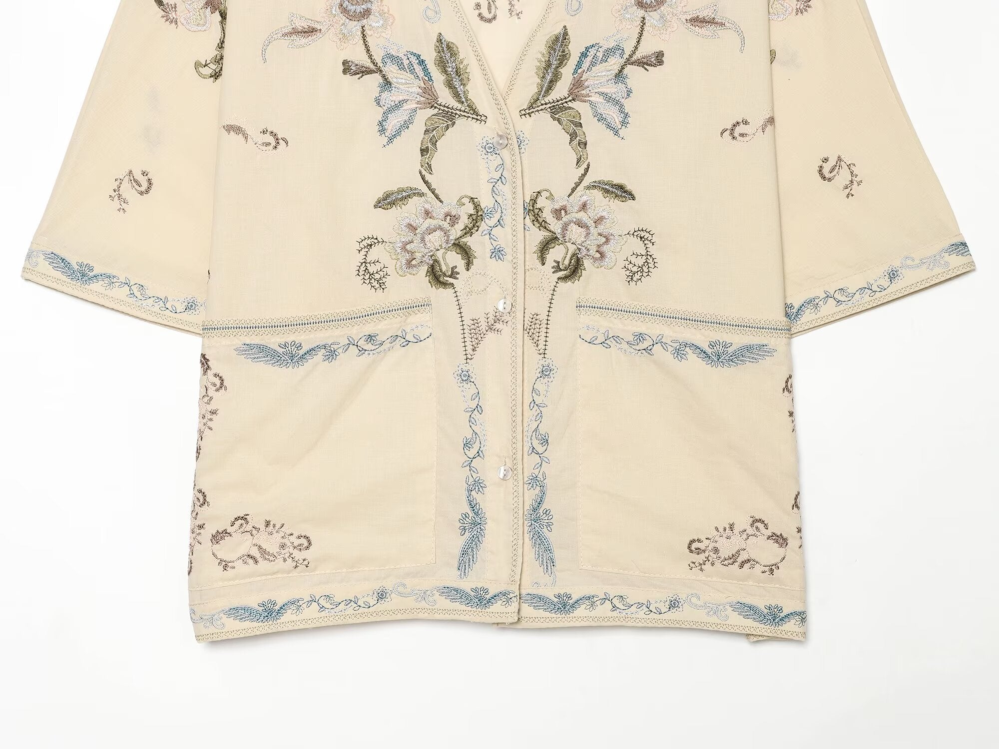 Women Embroidered Shirt Series Embroidered Shorts Sets