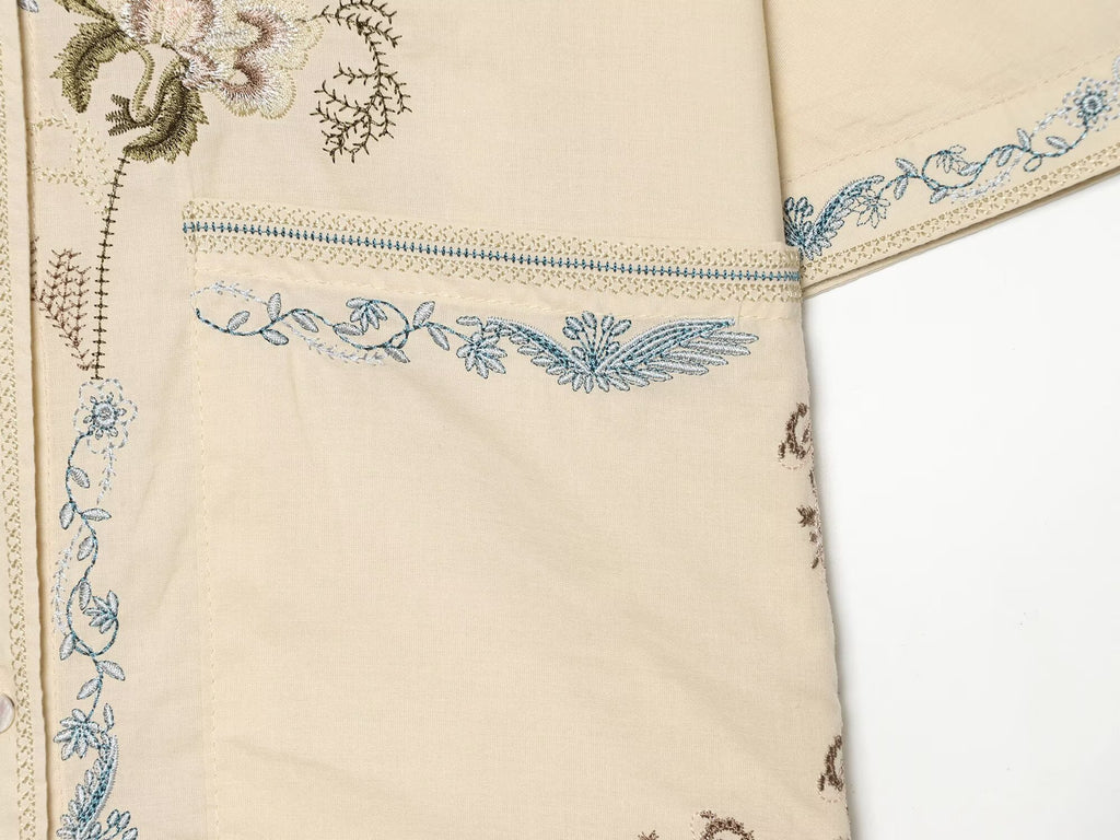 Women Embroidered Shirt Series Embroidered Shorts Sets