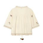 Women Clothing Floral Embroidery Top Floral Embroidery