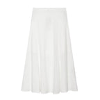 Pleated Hollow Out Cutout Embroidery Top Hollow Out Cutout Embroidery Midi Skirt Sets