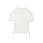 Pleated Hollow Out Cutout Embroidery Top Hollow Out Cutout Embroidery Midi Skirt Sets