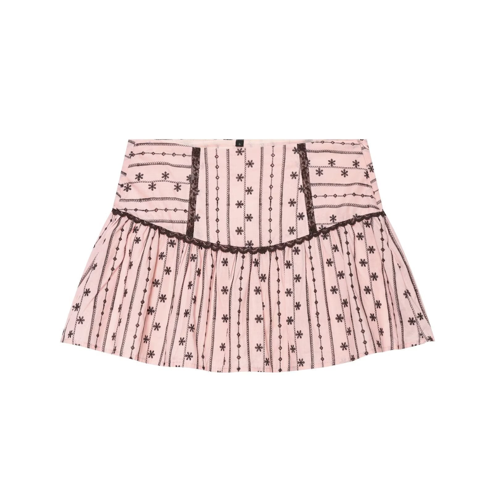 Lace Bow Embroidered Top Embroidered Culottes Set
