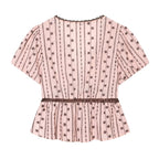 Lace Bow Embroidered Top Embroidered Culottes Set