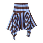 Women Clothing Western Striped Asymmetric Skirt