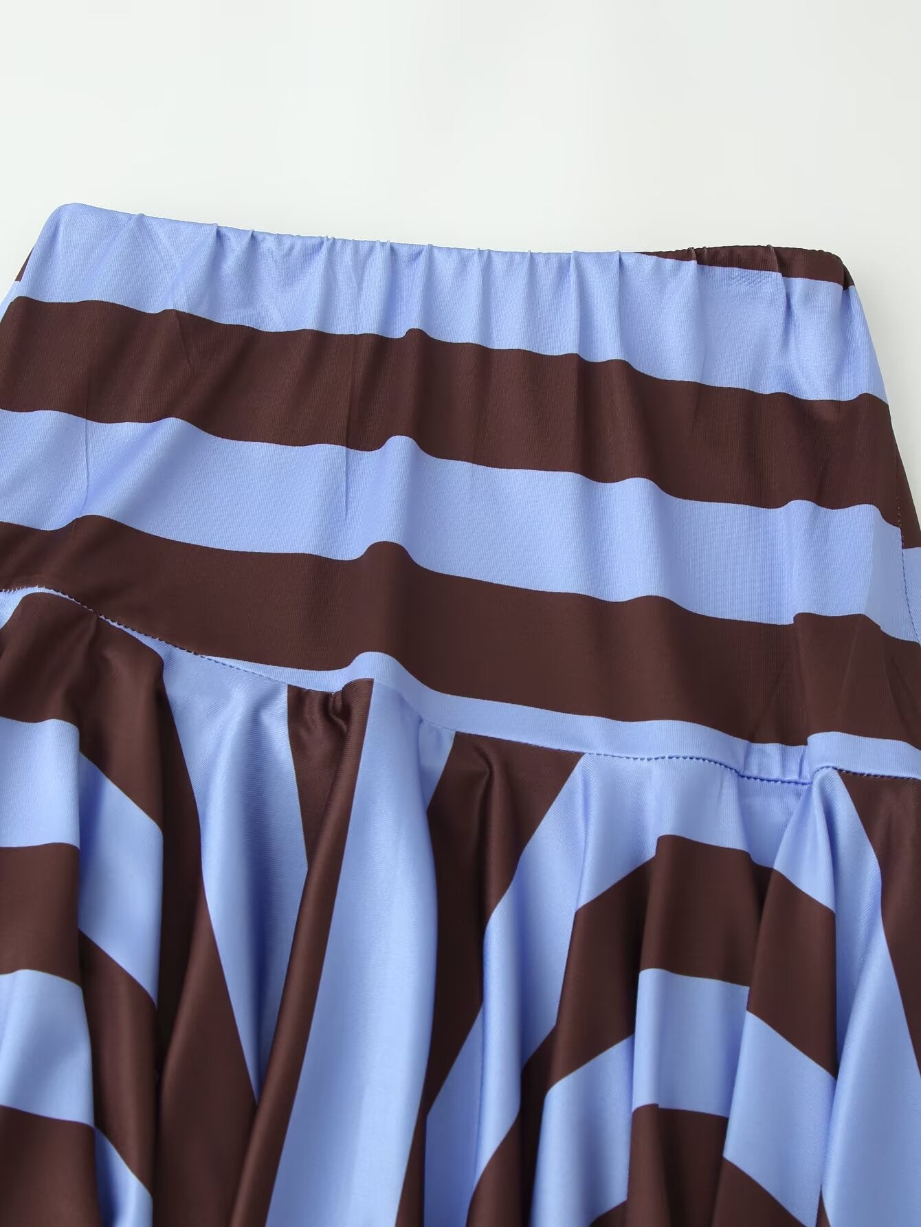 Women Clothing Western Striped Asymmetric Skirt