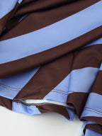 Women Clothing Western Striped Asymmetric Skirt