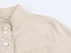 Spring Slim Fitting Single Breasted Blended Coat High Waist Slimming Cropped Pants Set