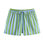 Women Clothing Western Striped Loose Shirt Striped Casual Shorts Sets