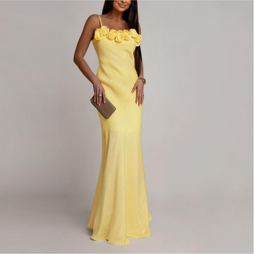 Women's Backless Floral Dress