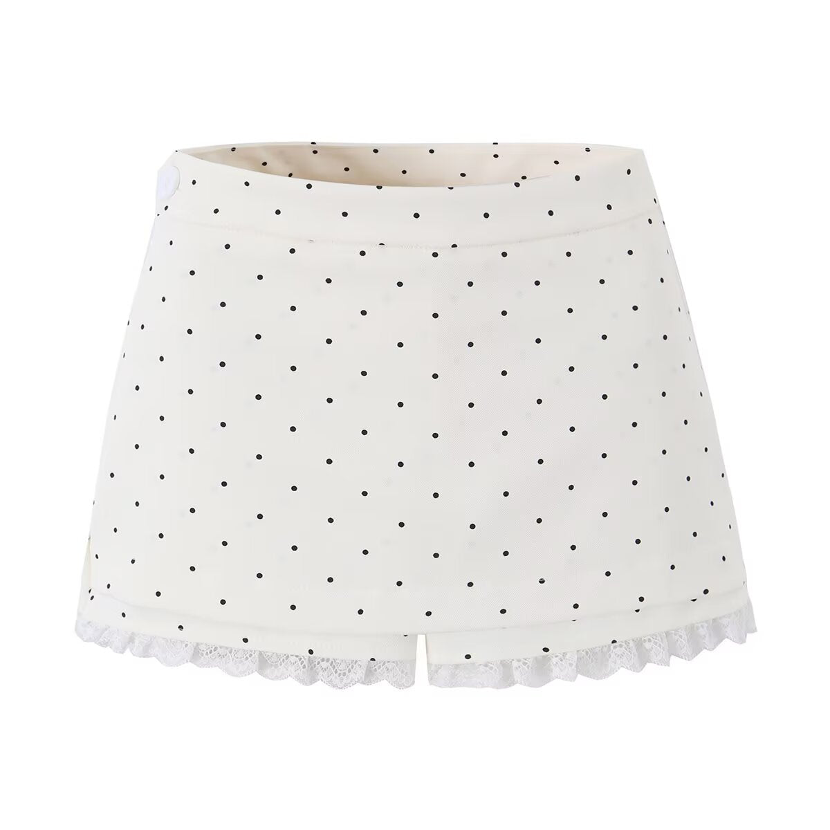 Sexy Lace Stitching Polka Dot Skirt Women Summer Anti