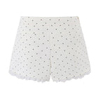 Sexy Lace Stitching Polka Dot Skirt Women Summer Anti