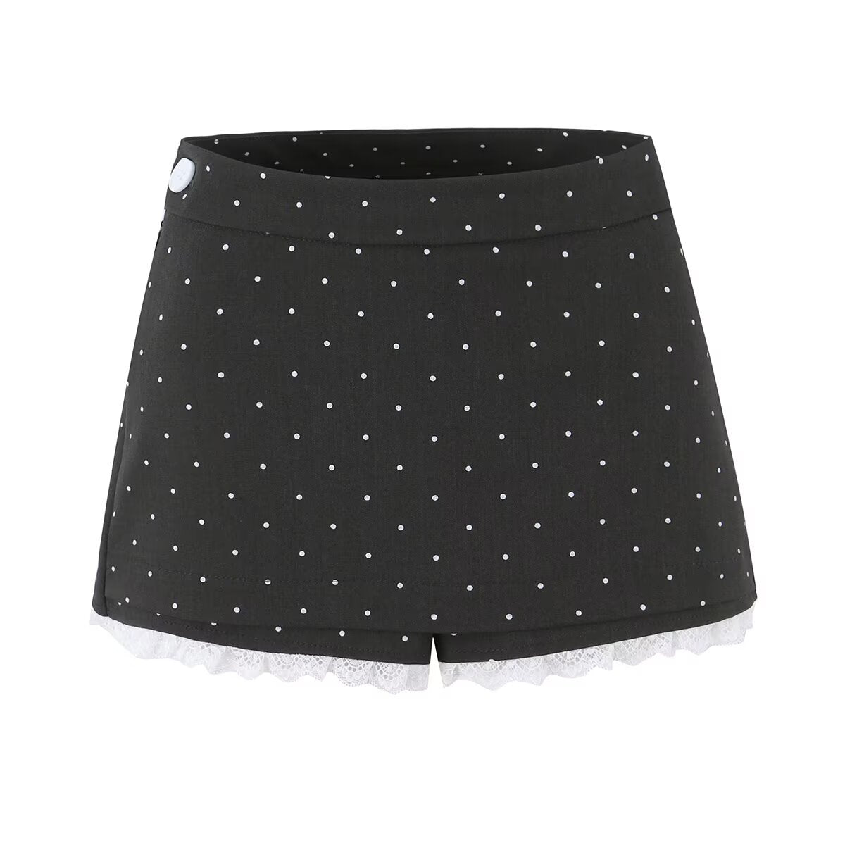 Sexy Lace Stitching Polka Dot Skirt Women Summer Anti