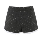 Sexy Lace Stitching Polka Dot Skirt Women Summer Anti