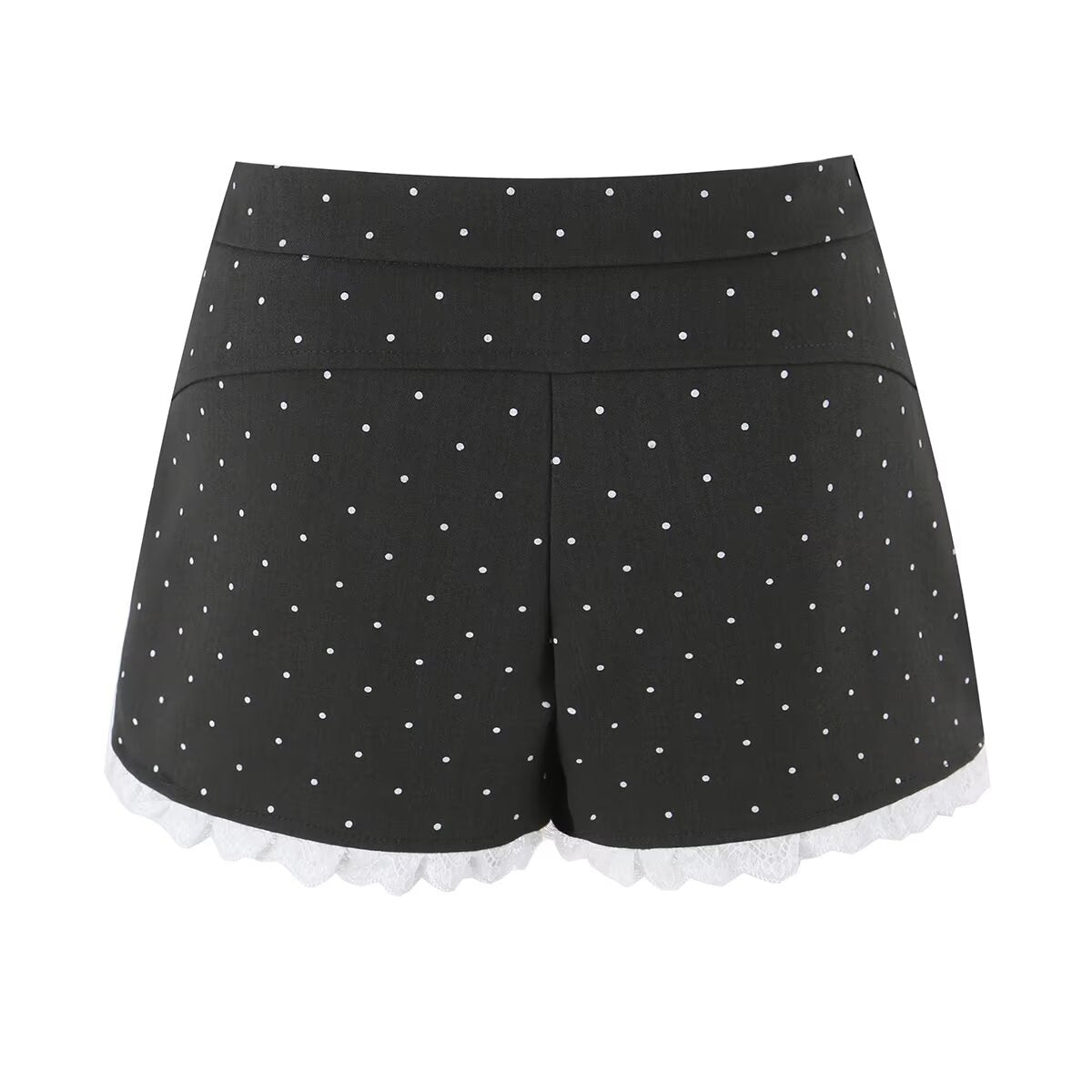 Sexy Lace Stitching Polka Dot Skirt Women Summer Anti