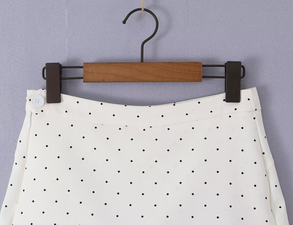 Sexy Lace Stitching Polka Dot Skirt Women Summer Anti