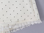 Sexy Lace Stitching Polka Dot Skirt Women Summer Anti