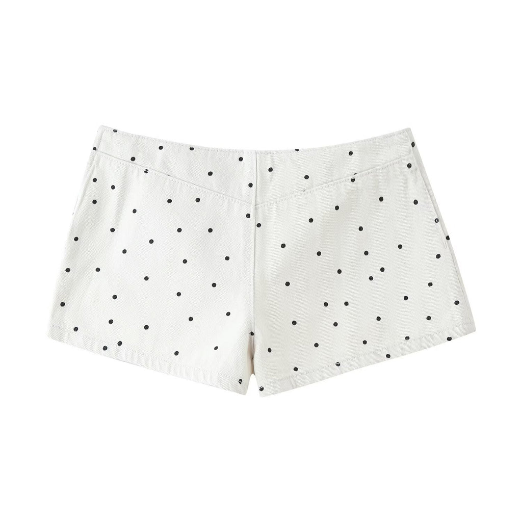 Women Clothing Summer Polka Dot Slim Jacket Mid Waist