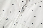 Women Clothing Summer Polka Dot Slim Jacket Mid Waist