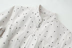 Women Clothing Summer Polka Dot Slim Jacket Mid Waist