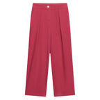 Summer Women Asymmetric Decorated Row Button Vest Tight Leg Pleated Pants Sets