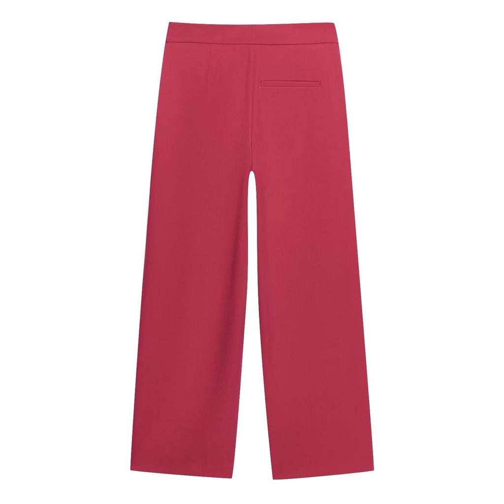 Summer Women Asymmetric Decorated Row Button Vest Tight Leg Pleated Pants Sets