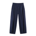 Women Clothing Backless Rivet Ornament Hanging Collar Top Pants Sets