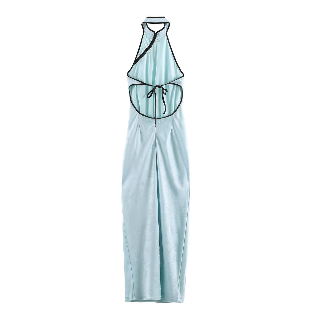 Women Clothing Cold Feeling Dark Pattern Jacquard Halter