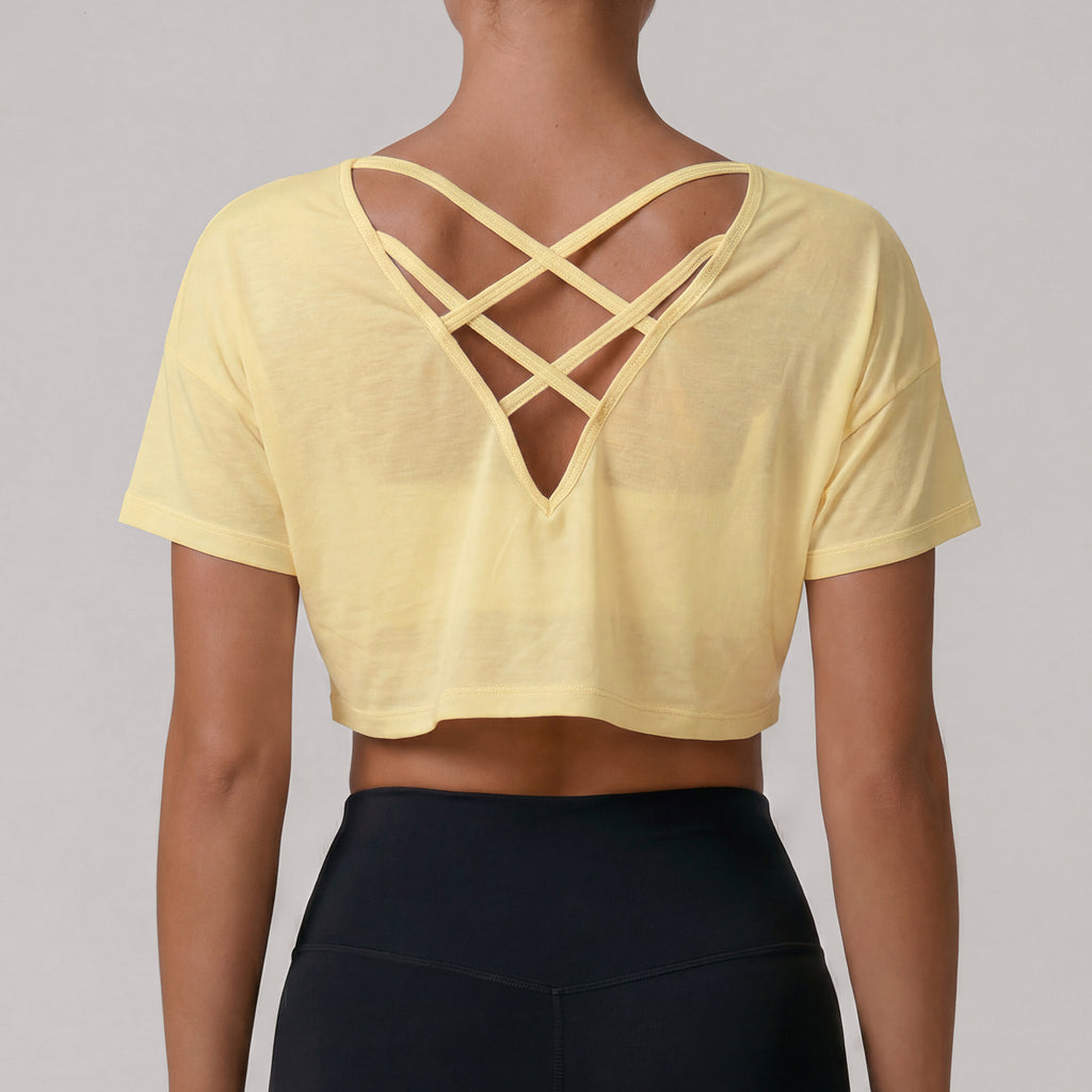 Summer Yoga Short Sleeve Women Outdoor Running Exercise T