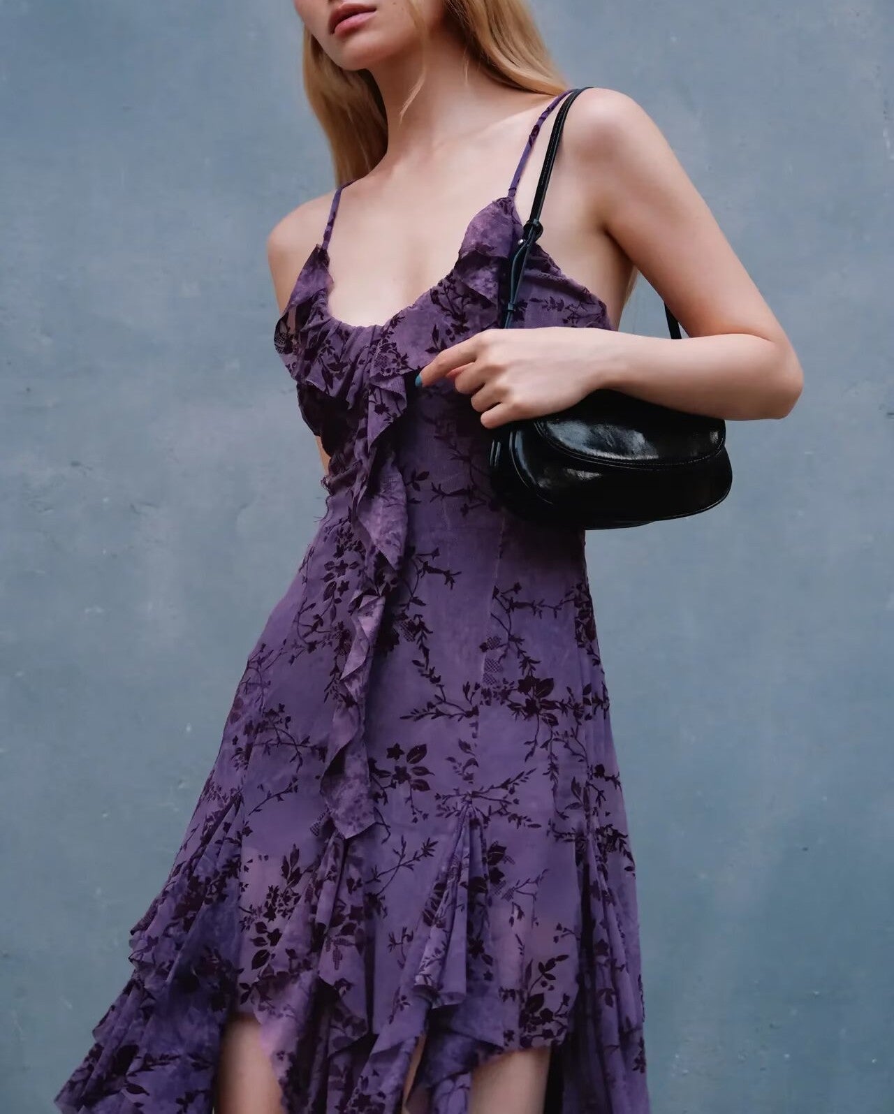 Women's Silk Ruffled Dress