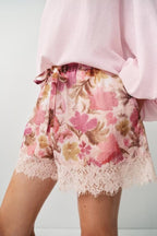 Women Clothing Charm Elastic Drawstring Waist Floral Print