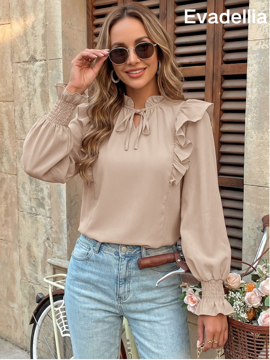 Evadellia Women Clothing Autumn Winter Casual Ruffled Long