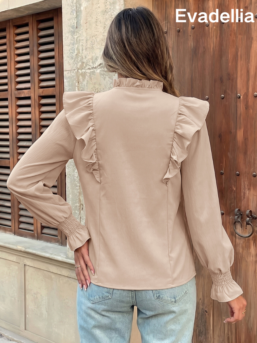 Evadellia Women Clothing Autumn Winter Casual Ruffled Long