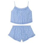 Women Clothing Hollow Out CO Embroidery Top Washing Effect
