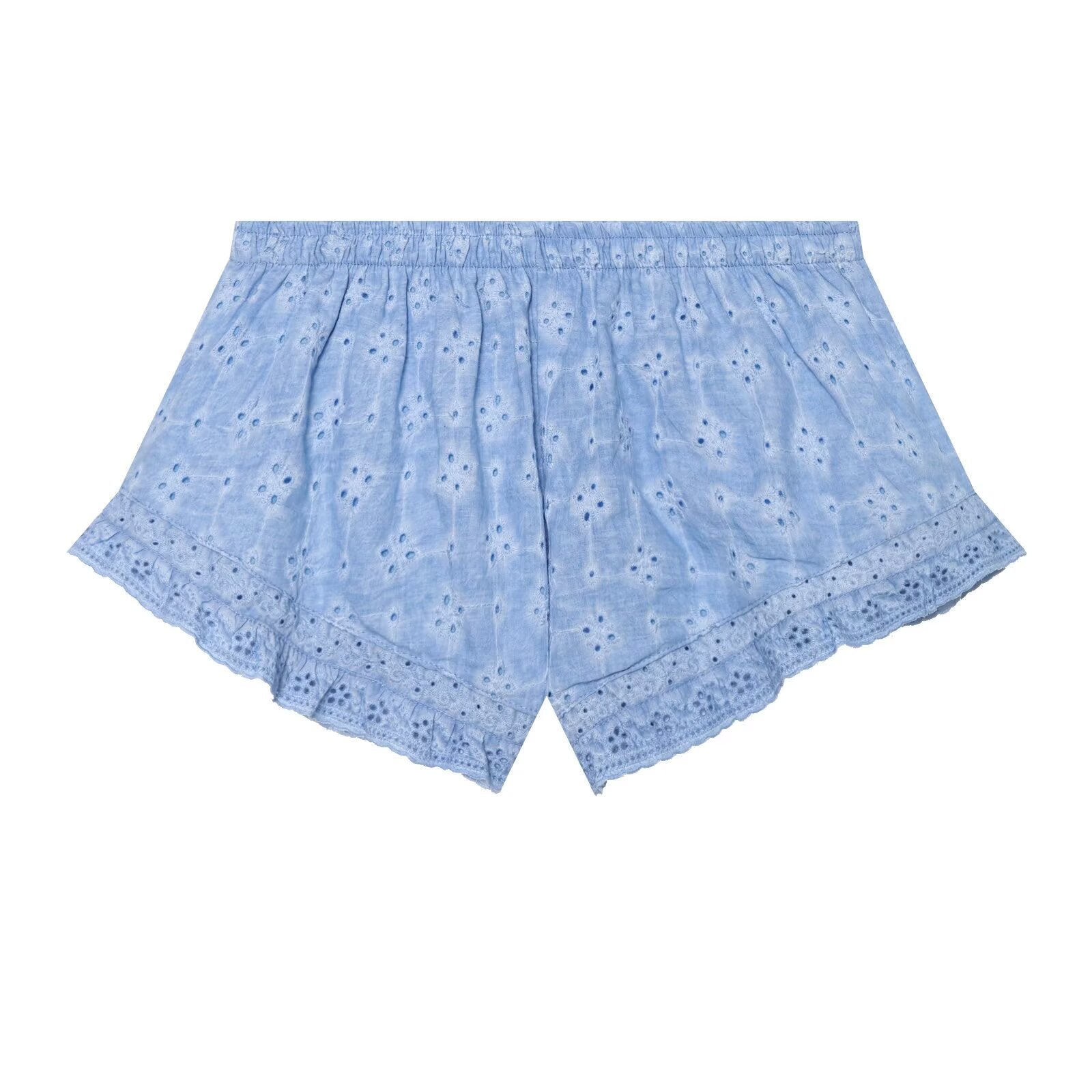 Women Clothing Hollow Out CO Embroidery Top Washing Effect